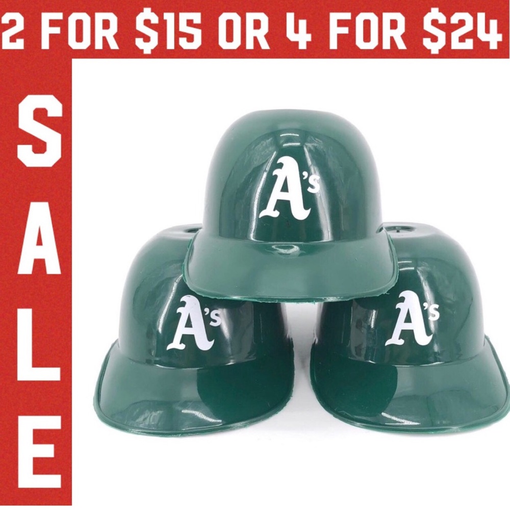 🔴 Oakland As MLB baseball 90s vintage Laich ice cream helmets set of 3